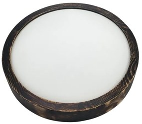 Plafonieră OAK SMOKY SLIM, 1xE27/15W/230V, Ø 27 cm, stejar/maro închis