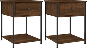 vidaXL Noptiere, 2 buc., stejar maro, 44x45x58 cm, lemn compozit