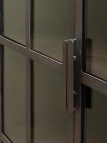 Vitrina din lemn de mango, metal si sticla, aspect vintage, Durbuy