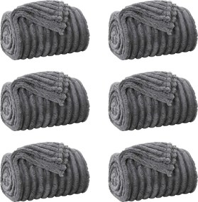 vidaXL Pături de aruncat 6 pcs Gri închis 270 x 240 cm Molton