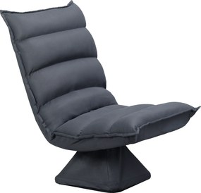 Fotoliu HOMCOM, scaun rotativ, spătar reglabil, tapițerie moale, husă respirabilă, Gri închis, 62 x 70 x 95 cm | Aosom Romania