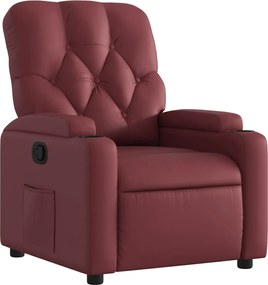 vidaXL Fotoliu rabatabil, roșu vin, piele ecologică