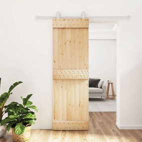 vidaXL Ușă glisantă cu set de feronerie 70x210 cm, lemn masiv de pin