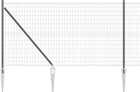 vidaXL Gard cu Stâlp Gri 1 x 10 m Oțel și PVC