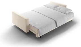 Canapea crem extensibilă, cu spațiu de depozitare cu tapițerie din catifea 222 cm Bali – Cosmopolitan Design