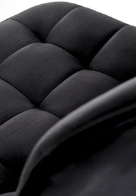 Scaun de bar H120 velvet negru/gold