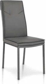 Scaun Rain, structura metalica, piele ecologica - GRI ANTRACIT