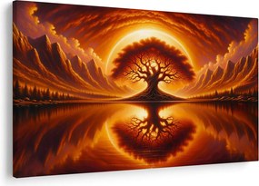 Tablou – Arbore în soare sângeriu (90x60 cm)