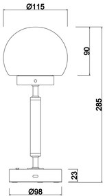 Lampă LED tactilă reîncărcabilă de masă Globo 21033M HAKU LED/2,5W/5V 2700/4000/6500K alamă