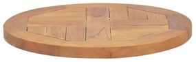316153 vidaXL Blat de masă, 40 cm, lemn masiv de tec, rotund, 2,5 cm