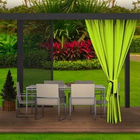 Draperii frumoase de vară pentru pavilionul de grădină, în culoare verde lime 155x220 cm