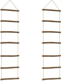 vidaXL Decoratiuni de perete în formă de scară 2 buc Ramă naturală