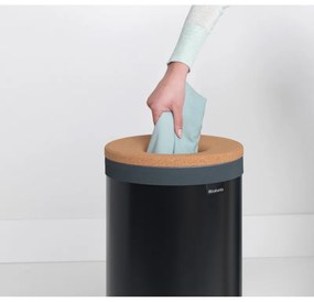 Cos de rufe Brabantia 1000825, 35 L, Capac de pluta, Umplere fara deschidere, Gauri ventilatie, Negru