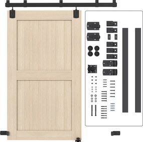 HOMCOM Set feronerie uși glisante pentru sarcină mare, 183 cm, Negru, pentru uși individuale | Aosom Romania