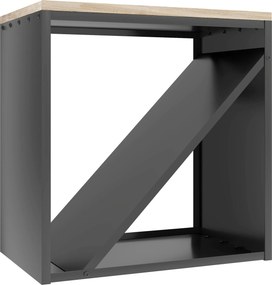 Outsunny Suport pentru Lemne de Interior 2 în 1, Suport Înălțat cu Separator, pentru Șemineu, 58 x 36 x 60 Cm, Negru | Aosom Romania