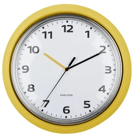 Karlsson 6006YE design ceas de perete galben, diametru 34 cm