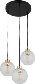 Lustră LED suspendată pe cablu DEVON 3xE27/15W/230V negru/transparent