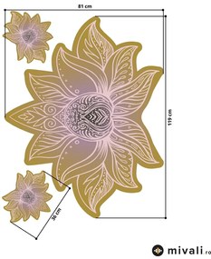 Autocolante de perete - Mandala de lotus kaki