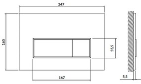 Set rezervor incastrat Alcaplast, cu clapeta de actioanre negru mat Cersanit Opti B1