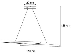 Lampa suspendată scandinavă bej 60cm incl. LED cu 3 trepte de intensitate luminoasă - Circuit
