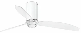 Lustra cu Ventilator si telecomanda MINI TUBE M LED alb/transparent