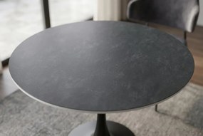 Masa rotunda bistro cu blat ceramic gri LYON 80cm