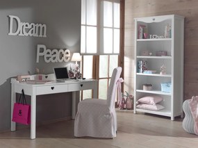 Set Birou și Bibliotecă AMORI, Alb, Stil Romantic – Vipack