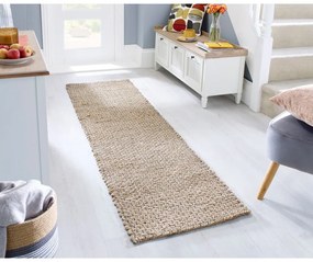 Covor în culoare naturală tip traversă din iută 60x230 cm Sol – Flair Rugs