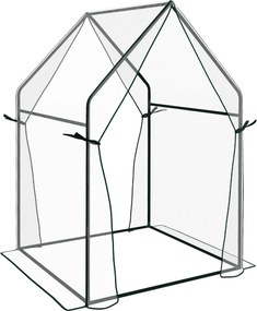 Outsunny Mini Sera Portabila 90x90x145cm cu 2 Usi cu Fermoar Transparent pentru Interior Exterior | Aosom Romania