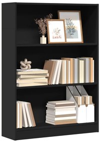 vidaXL Bibliotecă, negru, 80x24x109 cm, lemn prelucrat