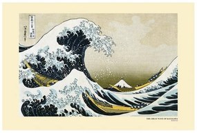 Poster Kacušika Hokusai - Marele val de la Kanagawa, (91.5 x 61 cm)
