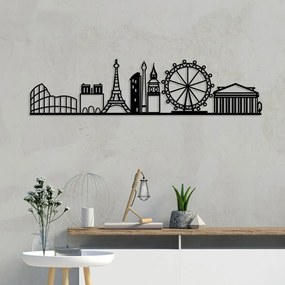 Decorațiune de perete din metal 120x29 cm Cities – Wallity