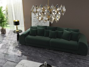 Canapea extensibilă dumonde cu 2 lăzi de depozitare si sezut confortabil din spuma high-density, Verona Ambience Green 310x100 cm