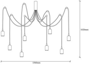 Lustră pe cablu KABLUNI 8xE27/100W/230V