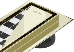 Mexen Flat 360° M13 scurgere liniară rotativă 2 în 1 90 cm, auriu - 1510090-40