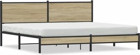 vidaXL Cadru pat metalic fără saltea, stejar sonoma, 200x200 cm