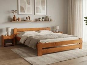 Pat Laura 120 x 200 cm, arin Saltele: Cu saltele Sommera 18 cm, Somiera pat: Cu lamele drepte