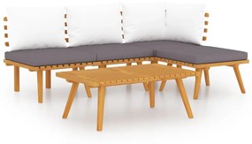 3087002 vidaXL Set mobilier de grădină cu perne, 5 piese, lemn masiv acacia