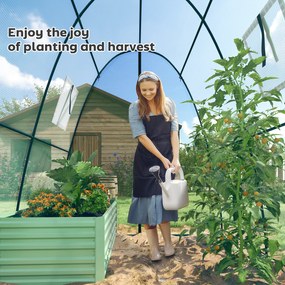 Outsunny Sera cu Arc, Saci de nisip și Acoperiș din Plastic, 2 Uși Glisante, Ferestre din Plasă, portabil, 1,8 x 1,8 x 2 m, Verde | Aosom Romania