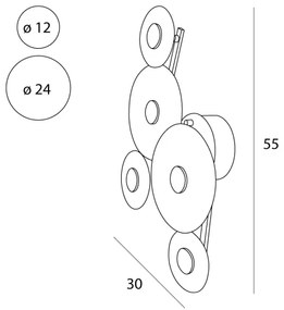 Aplică LED MAXLIGHT W0357 ALLURE 5xLED/5W/230V auriu