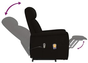 Fotoliu masaj rabatabil cu ridicare, negru, textil microfibra 1, Negru