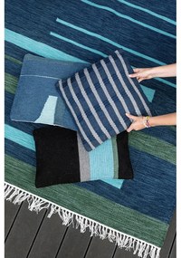 Covor reversibil pentru exterior din plastic reciclat Green Decore Marlin, 160 x 230 cm, albastru-închis