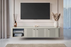 Dulap TV suspendat Vesper 3D 187 cm - cașmir / mânere negre