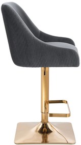 HR920KW Scaun Grafit din Catifea cu Bază Aurie