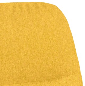 Scaun relaxare cu suport de picioare, galben mustar, textil galben mustar