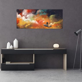 Tablou - Om navigând prin spațiu (120x50 cm)