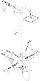 Set de dus Hansgrohe, Crometta E 240, cu palarie, para de dus si baterie de cada, crom