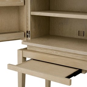 Dulap de Bar Design LUX, Lemn, Rattan, Borchard stejar albit