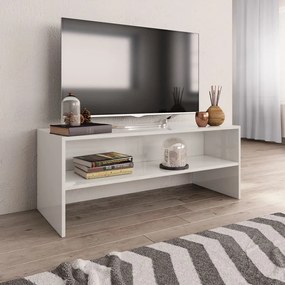 800051 vidaXL Dulap TV, alb extralucios, 100x40x40 cm, lemn prelucrat