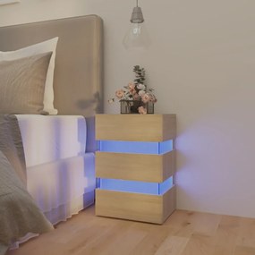 Dulap noptiera, cu LED, stejar sonoma, 45x35x67 cm, PAL 1, Stejar sonoma